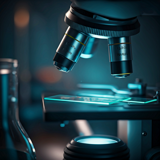 Microscope inspecting a laboratory sample